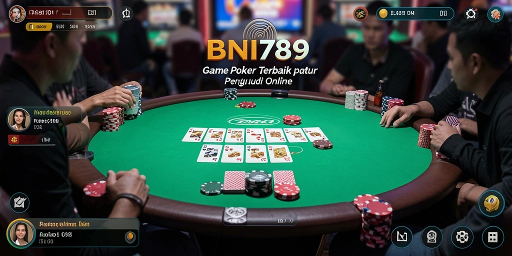 Tampilan menarik dari gameplay Poker di BNI789.