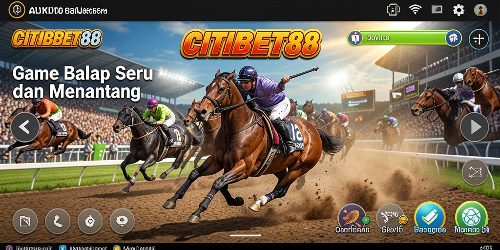 Screenshot utama CITIBET88 menampilkan aksi balapan yang mendebarkan.