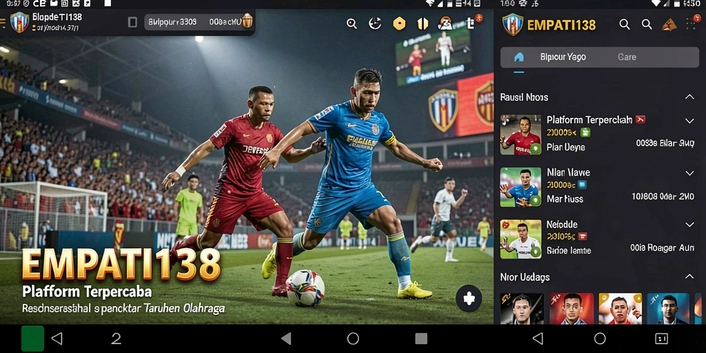 Screenshot utama EMPATI138 menampilkan antarmuka Sportsbook yang intuitif dan menarik.