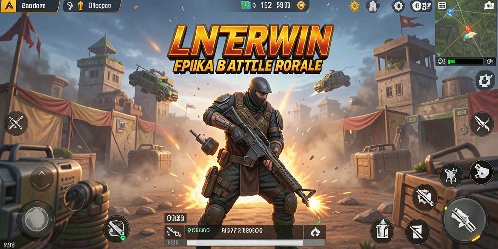 Tampilkan aksi mendebarkan dari gameplay LNTERWIN Battle Royale.