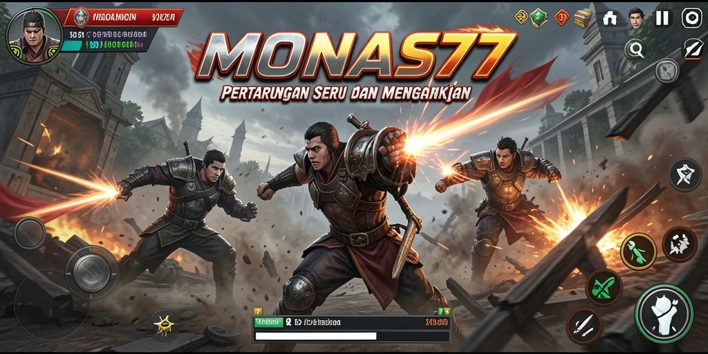 Gameplay MONAS77 yang seru dengan aksi bertarung yang intens.