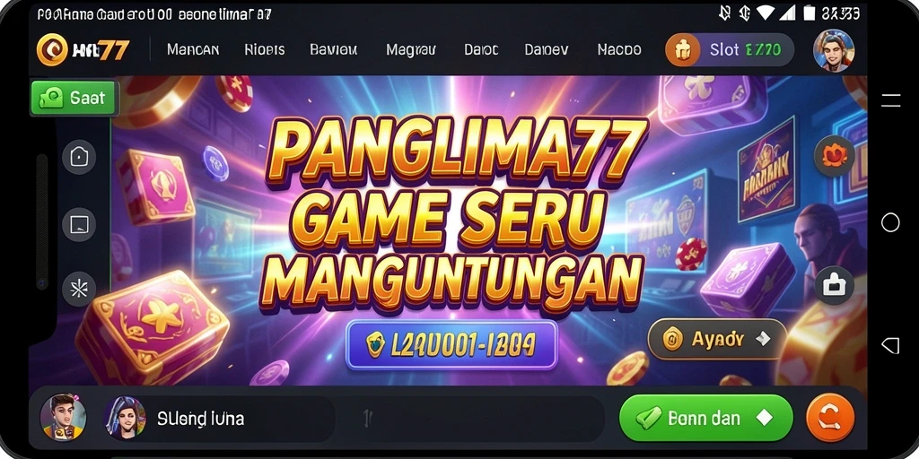 Screenshot utama PANGLIMA77 menampilkan gameplay slot yang menarik.