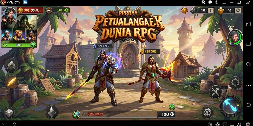 Tangkapan layar utama PPRRYY yang menunjukkan aksi RPG yang mendebarkan.