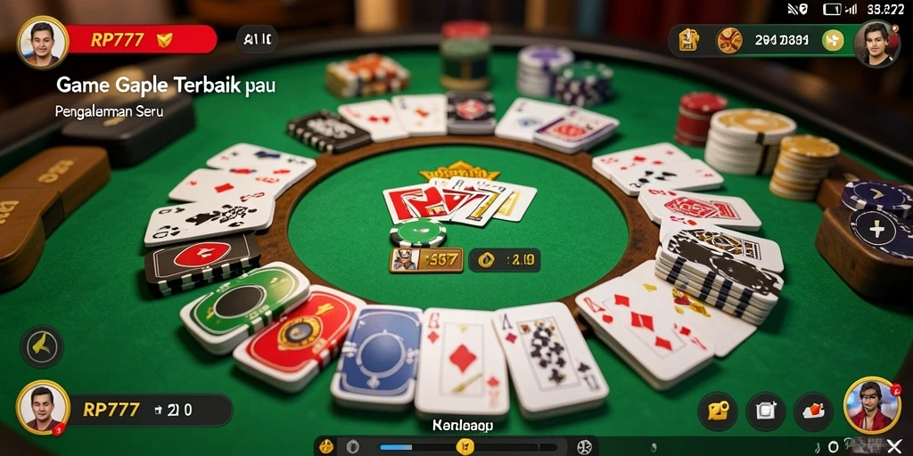 Tampilan menarik dan seru dalam gameplay Gaple RP777.